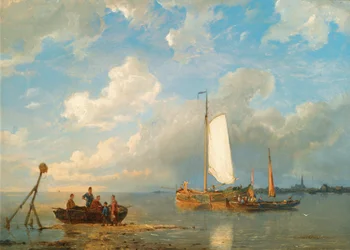 Ships in an Estuary at Low Tide
